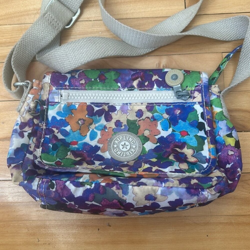 Kipling Glowing Riverside floral print crossbody small purse bag belt bag